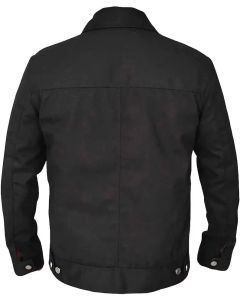 John Dutton Rip Wheeler Jacket Men's Handmade Cotton Jacket - Famous Series Cole Hauser Black Trucker Jacket
