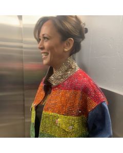 Custom Made Kamala Harris San Francisco Rainbow Flag Gay Pride ‏Jacket
