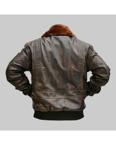 Handmade G1 Military Bomber Jacket with Soft Napa Leather Original G1 Navy Jacket with Fur