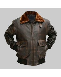 Handmade G1 Military Bomber Jacket with Soft Napa Leather Original G1 Navy Jacket with Fur