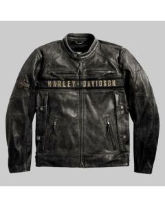 Men's Triple Vents Passing Link Harley Davidson Biker Jacket
