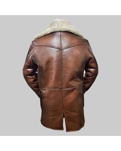 Handmade Bronze Warm Faux Shearling Coat - Handmade Tom Hardy Real Sheep Shearling Coat for Winters