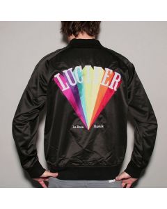 Black Lucifer Rising Rainbow Logo Jacket