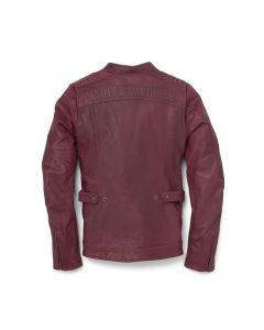 Women's Electra Mandarin Collar Studded Harley Davidson Leather Jacket