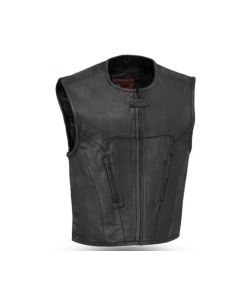 Men's Motorcycle Perforated Swat Style Vest For men's, Black leather vest for men's, Personlized leather vest for men's, motorcycle vest men