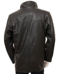 Black Blazer Leather Sports Coat for Men - Real Leather Blazer Coat for Men in Black
