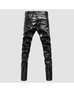 Men Slim PU Leather Pants
