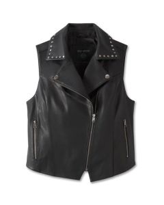 Women's Classic Eagle Studded Leather Vest