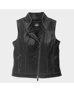 Women's Electra Studded Harley Davidson Leather Vest