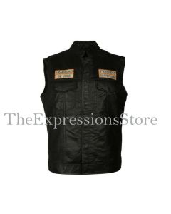Mayans Southern Cali MC Leather Embroidered Biker Vest for Men's ~ Personalized Gift for Men and Boys.