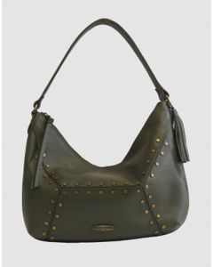 Harley-Davidson® Women's Midnight Rider Hobo Handbag | Olive | Antique Brass Accents - MD4905L-OLIVE