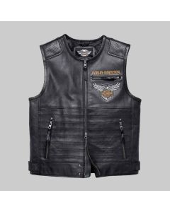 Men's leather vest | Harley Davidson leather vest for Men's | Personalized Gift Leather vest for men's - Black leather vest for Men