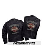 Harley Davidson Men's Brawler B&S Convertible Leather Jacket Vest L 98001-11VM/Genuine Leather Jacket Is Perfect Gift for Any Special Person
