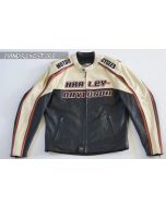Harley Davidson Motorcycle Leather Jacket /Gift for father /christmas gift,trending jacket ,unisex jacket- Men's Black/white Leather in 2022