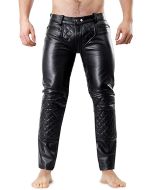 Men's Real Sheep Leather Party Pants Slim Fit Real Leather Black Pants