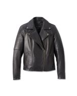 Women's Harley Davidson Classic Biker Debossed Leather Jacket