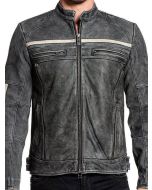 DISTRESSED MEN BIKER VINTAGE CAFE RACER LEATHER
