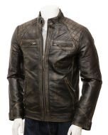 MEN REAL LEATHER VINTAGE BIKER JACKET

