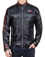 N7 Mass Effect Biker Mens Leather Jacket