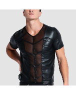 Leather T Shirts Male Fashion Under Leather shirts 