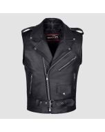 MEN'S BIKER LEATHER VEST