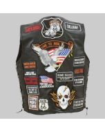 Leather Vest With Patches For Boys 