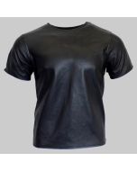 Men's Real Sheep Leather T-Shirt with Side And Shoulder Multi Zippers Closure in Black Soft Leather