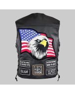 Patched Up Leather Motorcycle Vest for men's 