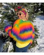 The ‘Barry’ Rainbow Faux Fur jacket