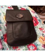 HARLEY-DAVIDSON Women’s Convertible Leather Logo Backpack in Black