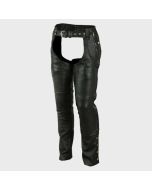 Black Leather Motorcycle Chaps