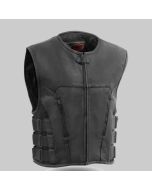 Men's Motorcycle Swat Style Leather Vest for Women's