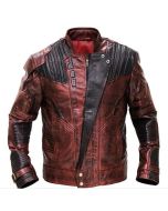 Starlord Inspired Leather Jacket - Handmade Distressed Maroon Leather Jacket for Men