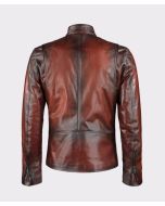 IRON MAN MEN BROWN LEATHER JACKET