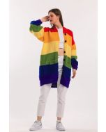 Oversize Jacket Sweater, Plus size Cardigan Jacket, Pride Sweater, Colorful Jacket, Lgbt