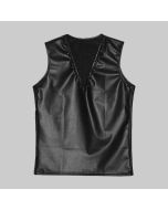 Leather Shirt for men's - Black leather shirt for Men's - V-Shape Leather Shirt for Men's - Personlized Gift - Handmade Real Leather Vest