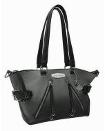 Harley-Davidson® Women's Ombré Satchel Handbag | Grey-Into-Black | Two Shoulder Strap Options - OL1402-GRYBLK
