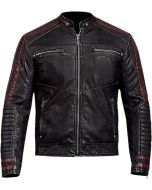 Commander Shepard Black Real Leather Jacket for Men - Handmade Black Motorcycle Lambskin Leather Jacket
