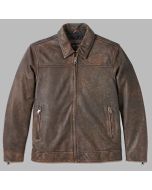 Men's Gas & Oil Leather Jacket - Brown Leather