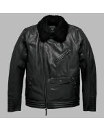 Men's Maverick Leather Biker Jacket - Black