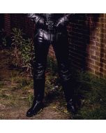 Men Leather PANT zipper 2-way in jeans cut