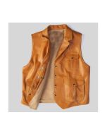 Brown Leather vest fro Men's - Personlized Gift for Him - brown leather vintage vest for Men's - Custom size lether vest