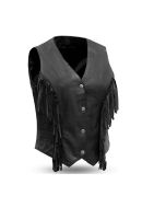 Women's Apache Motorcycle Vest, Black leather vest for Women's, Personlized Gift for Women's, Short leather vest for Women's