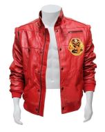 High Quality The Karate Kit Famous Casual Red Faux Leather Jacket for Men

