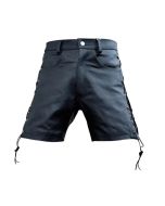 Side Laces Leather Shorts & Nicker for Men | 5 Pockets Style Shorts | Genuine Real Leather Men's Shorts 5 Pockets Regular Style Model