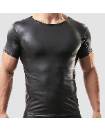Mens Sexy Faux Leather t shirts