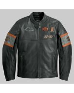 Cowhide Handmade H-D Raceway Eagle Leather Jacket with Vents