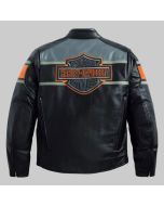 Mens Handmade Premium Quality Real Cowhide Leather Jacket for Men - Handmade Motorcycle Black Screaming Eagle Leather Jacket