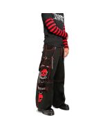 Super Skull Gothic Cyber Chain Goth Jeans Punk Rock Pants, Skull Gothic Pant, Gothic Jeans, Goth Pants, Wide Legs Denim Cargo Pant