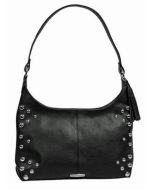 Harley-Davidson® Women's Heavy Metal Hobo Handbag | Black | Dome Stud Embellishments - HM9903L-BLACK
